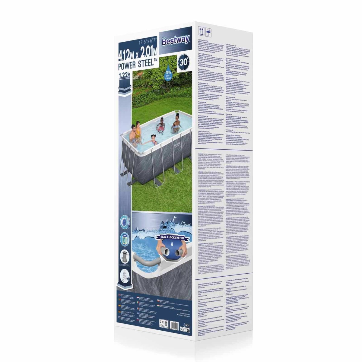 Piscina elevada 4,12 x 2,01 x 1,22m com efeito pedra Bestway Power Steel - Image 8