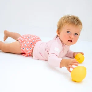 SET BAÑADOR PAÑAL BEBE - Peach Mosaic