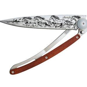 NAVALHA DEEJO, 37GR, WILD HORSES, TITANIUM, MADEIRA CORAL