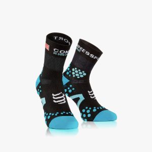Meia Compressport Run Hi V2.1 PRETO/AZUL
