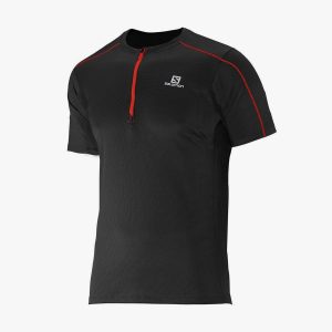 Camiseta Salomon Action 1/2 Zip MASC PRETO